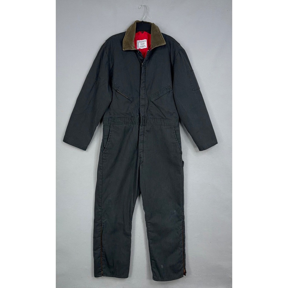 Vintage Walls Coveralls Mens Large Regular Black Insulated Workwear Zero Zone